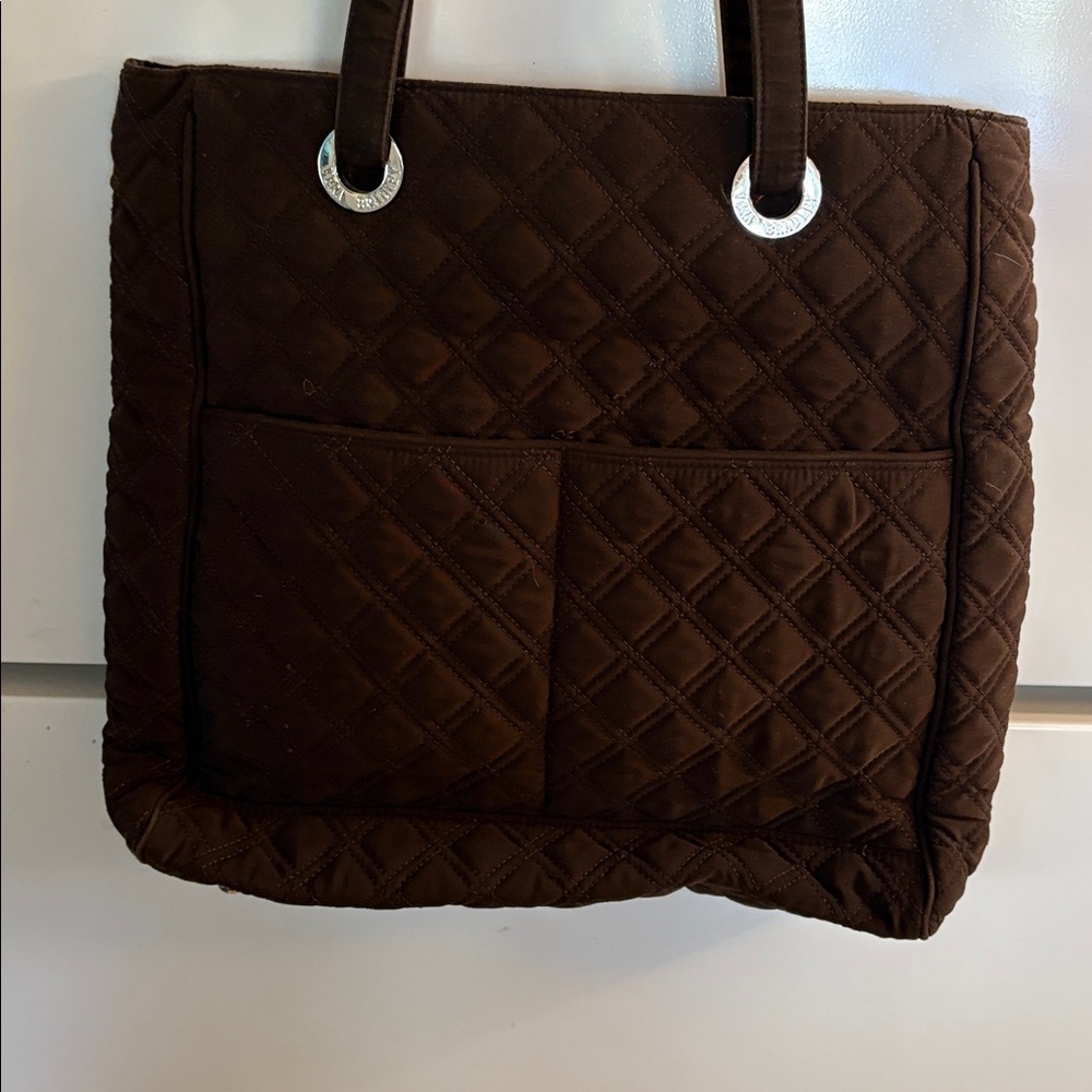 Vera Bradley Brown Quilted Tote Bag with Structured Design - Picture 2 of 7